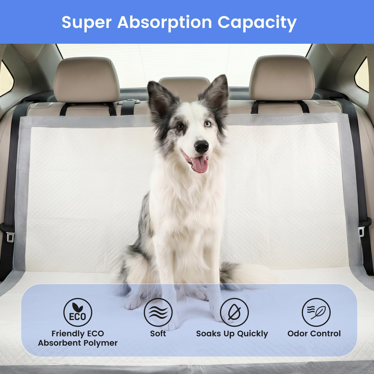 Gardner Pet 44" x 63" Extra Large Pee Pads for Dogs, ‌Enormous Puppy Pads, Dog Pads with Anti-Slip Particle, Puppy Training Pads, Grey 40 Count