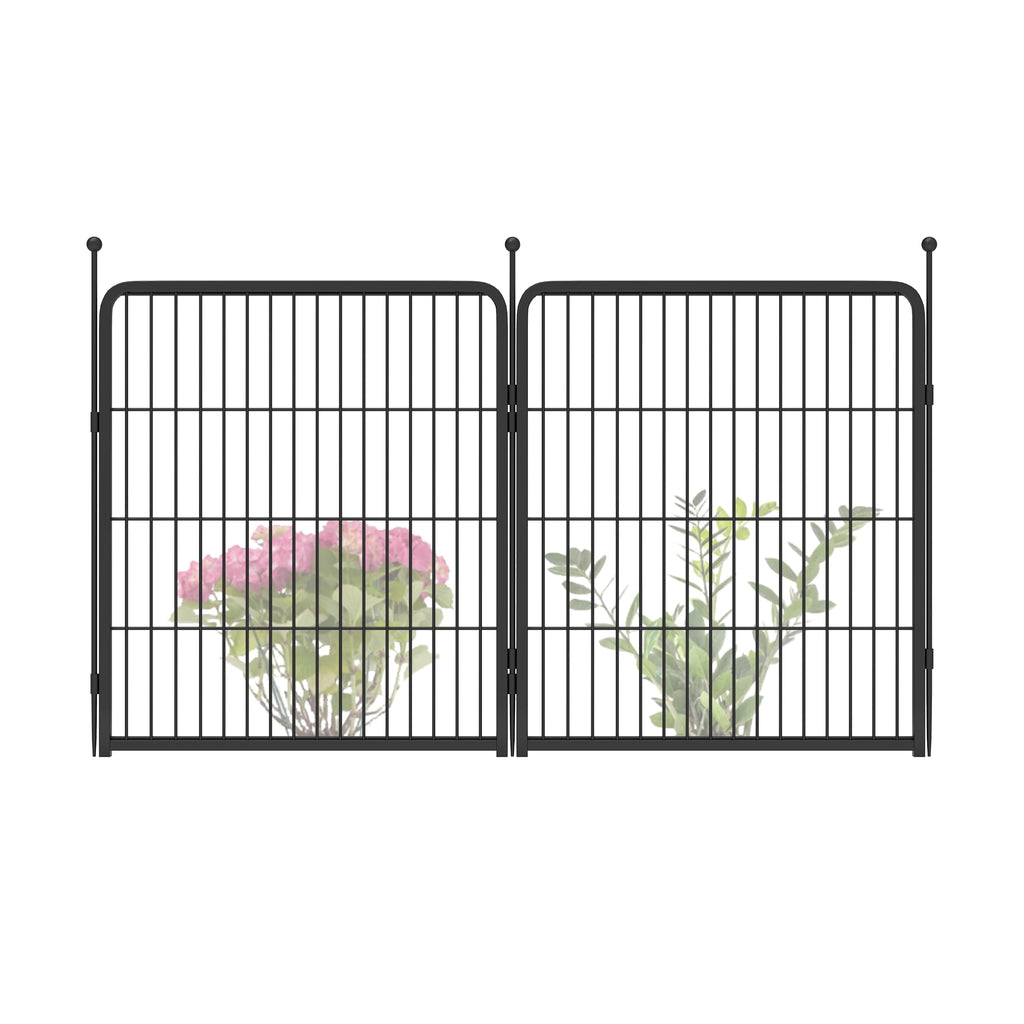 FXW No Dig Garden Fence, Outdoor for Yard, 50in(H) x 62.6ft(L), 24 Panels