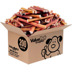 ValueBull Bully Sticks for Small Dogs, Thin 6 Inch, 200 Count Bulk Pack - All Natural Dog Treats, 100% Beef Pizzles, Single Ingredient