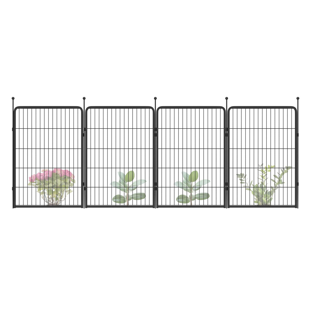 FXW No Dig Garden Fence, Outdoor for Yard, 50in(H) x 62.6ft(L), 24 Panels