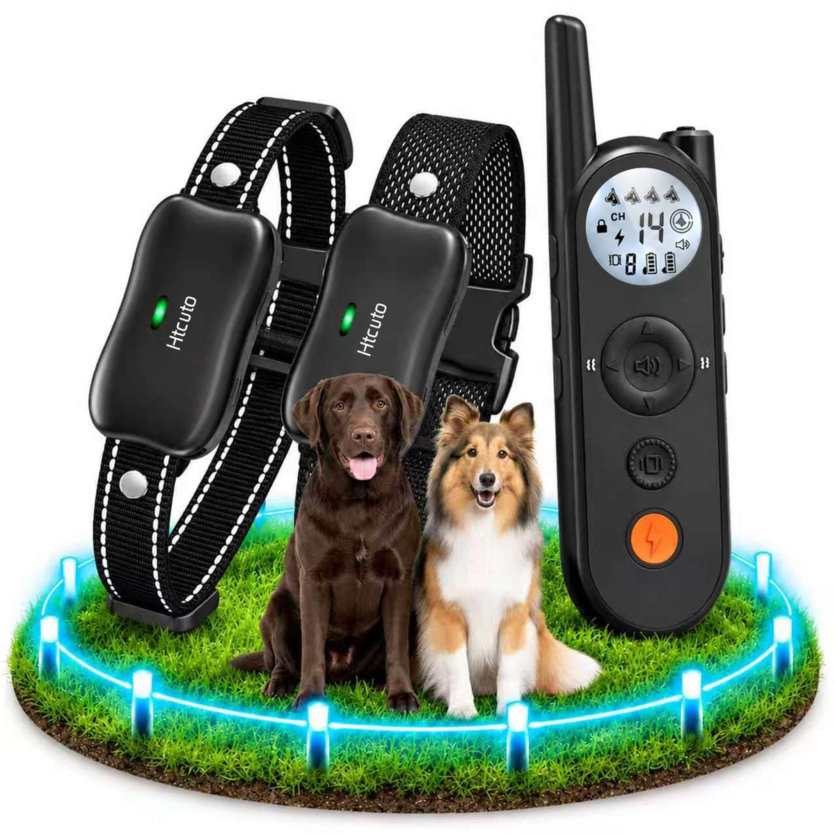 X3 Wireless Dog Fence for 2 Dogs, 2-in-1 Electric Fence & Remote Training Collar, 3500FT Adjustable Fence Range, 6100FT Remote Range, 3 Training Modes, IPX7 Waterproof, 185-Day Standby, Black