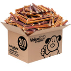 ValueBull Bully Sticks for Small Dogs, Thin 6 Inch, 200 Count Bulk Pack - All Natural Dog Treats, 100% Beef Pizzles, Single Ingredient