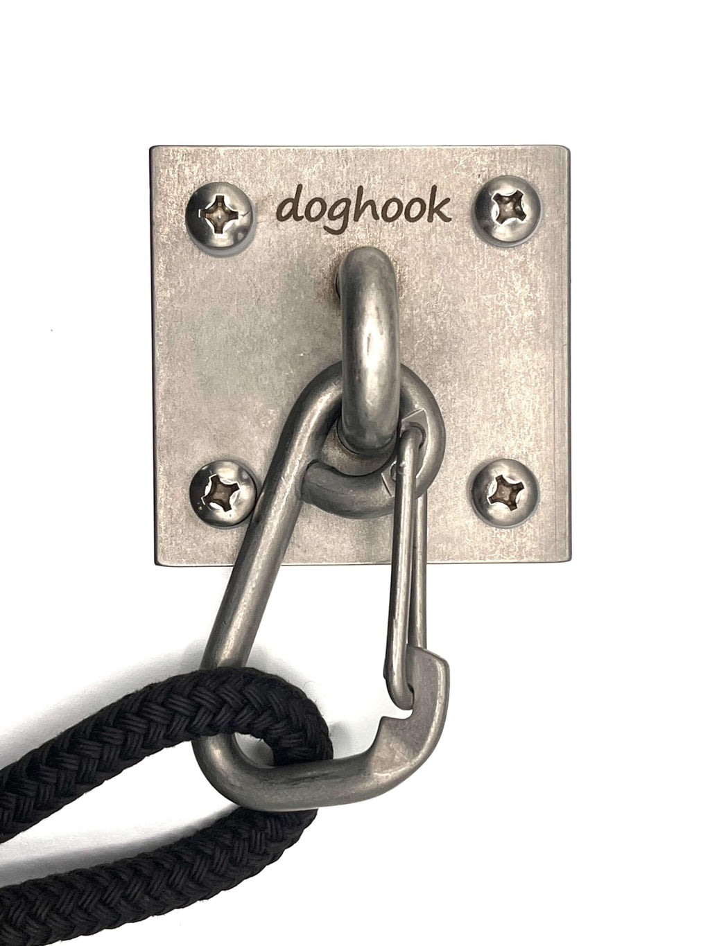 Canine Hitch- Secure Dog Leash Parking Wall Slim Hook with Clip 6 Pack - Tie Out Stainless Steel & ABS Mounting Plate for Strength - Practical Lead Management for Home & Business