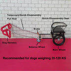 Dog Carts for Dogs to Pull People Dog Trailer with Harness Detachable Dogs Pull Carts Dog Walking Carts Can Carry People for Small Medium Large Dogs, Load Capacity 100kg(Size:22lb-88lb)