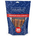 ValueBull Bully Sticks for Small Dogs, Thin 6 Inch, 200 Count Bulk Pack - All Natural Dog Treats, 100% Beef Pizzles, Single Ingredient