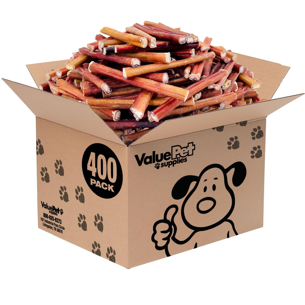 ValueBull Bully Sticks for Small Dogs, Thin 6 Inch, 200 Count Bulk Pack - All Natural Dog Treats, 100% Beef Pizzles, Single Ingredient