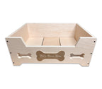 Custom Engraved Raised Wooden Pet Bed – Handcrafted Elevated Dog & Cat Bed Furniture– Personalize Up to 15 Characters – Eco-Friendly – Made in USA – Pet Bed Not Included (Large)