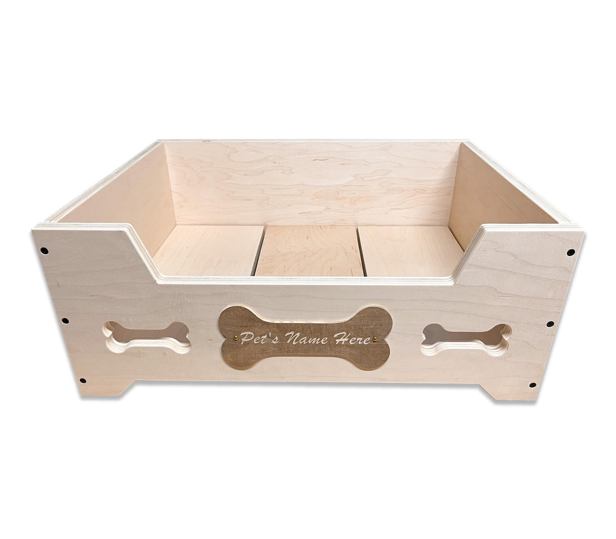 Custom Engraved Raised Wooden Pet Bed – Handcrafted Elevated Dog & Cat Bed Furniture– Personalize Up to 15 Characters – Eco-Friendly – Made in USA – Pet Bed Not Included (Large)