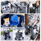 Removable Pet Stroller for Large Medium Dogs Cats Heavy Duty Dogs Strolling Cart with Front Entry Durable Cat Travel Carrier for Walks Jogging Max. Loading 30 Kg / 66 Lbs (Color : Black)