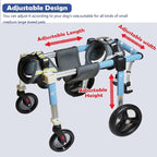 Adjustable Dog Wheelchair for Mum & Dogs 4 Wheel li Aid for Rear Legs Pet Support for Cats & Rabbits(Large)