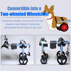 Corgi Dog 4 Wheel Chair for Small Medium Large Size Dogs, Full Support Pet Mobility Wheelchair for Hip, Adjustable Walk Leg Brace for Doggy(Pink,S)