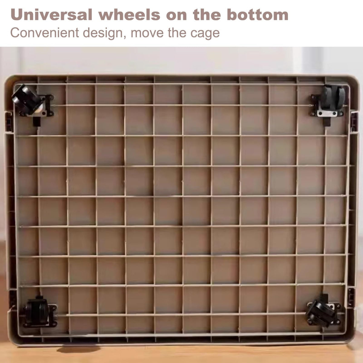 Four Seasons Universal Dog Crate, Small and Medium-Sized Dog Crate, Indoor Resin pet Crate, can be rotated 360 °, Move The Position at Will, PP Material, no Noise, Suitable for Indoor(Large)