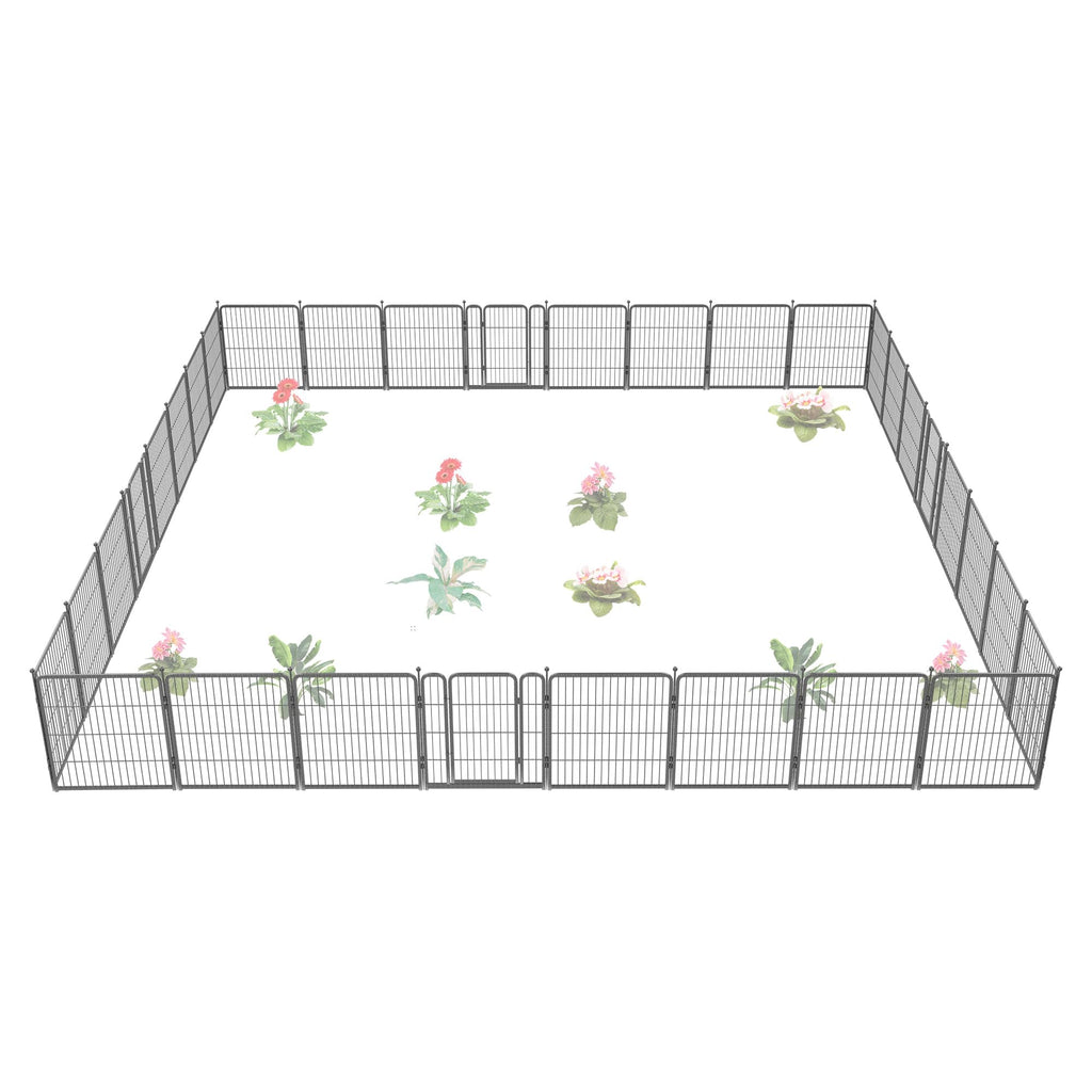 FXW No Dig Garden Fence, Outdoor for Yard, 50in(H) x 62.6ft(L), 24 Panels