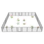 FXW No Dig Garden Fence, Outdoor for Yard, 50in(H) x 62.6ft(L), 24 Panels