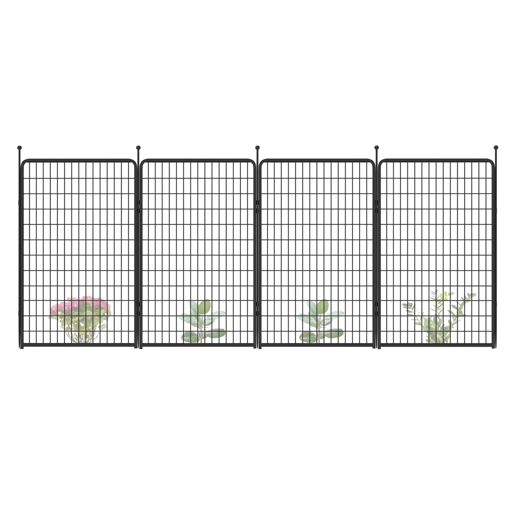 FXW No Dig Garden Fence, Outdoor for Yard, 50in(H) x 62.6ft(L), 24 Panels