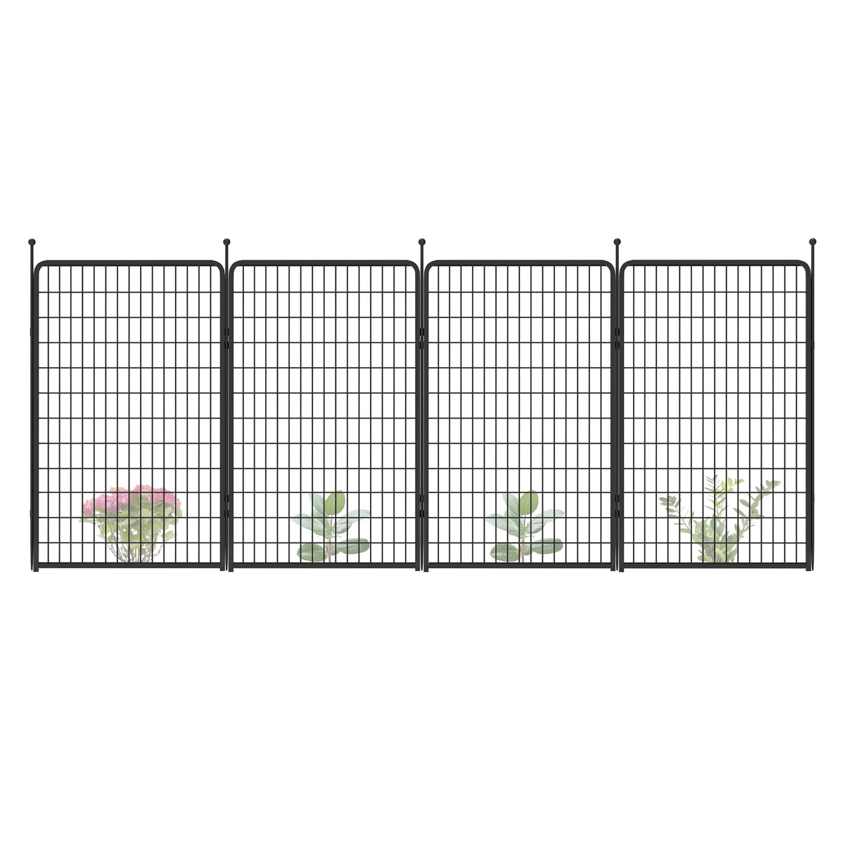 FXW No Dig Garden Fence, Outdoor for Yard, 50in(H) x 62.6ft(L), 24 Panels