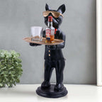 HEMADREAMSTORE Cool Dog Showpiece with Plate for Home Décor Item | Kitchen,Bedroom,Office,Dinning Table Decorative Item -08