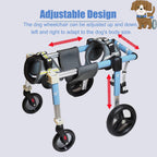 4 Wheel Dog Wheelchair Full Support, Adjustable Dog Mobility Aids for Back Hind Legs, Disabled Doggy Knee Brace for Torn Acl Hind Leg, Dog Walk Tools(S)