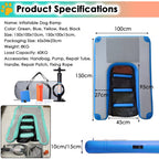 LZMZMQ Dog Water Ramp Floating Dock, Pools/Pontoon/Lakes/Beaches Dog Climbing Ladder Inflatable Ramps, Blue Non-Slip EVA Platform, for 60kg Dogs Climb Out of Water(150x100x15cm)