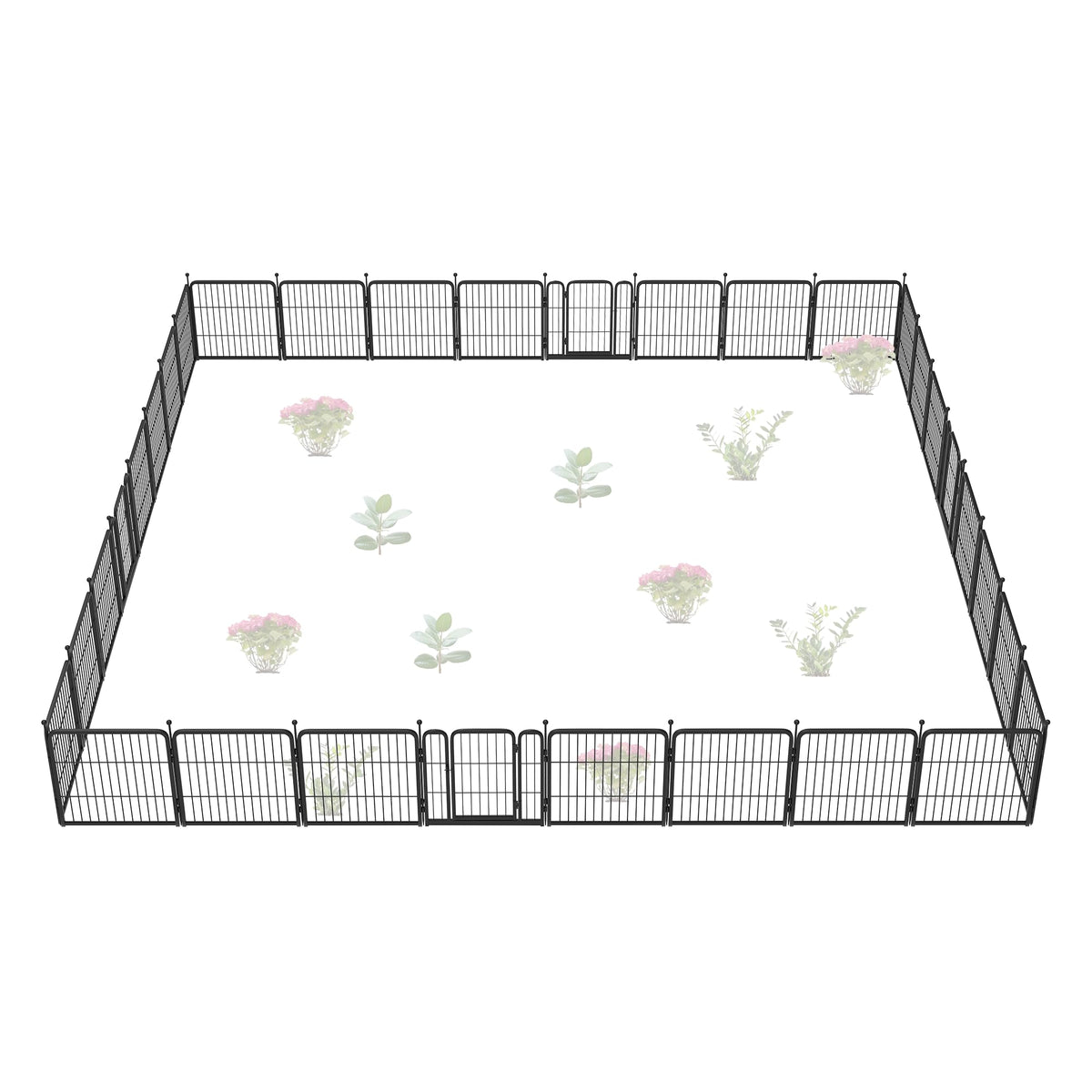 FXW No Dig Garden Fence, Outdoor for Yard, 50in(H) x 62.6ft(L), 24 Panels