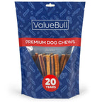 ValueBull Bully Sticks for Small Dogs, Thin 6 Inch, 200 Count Bulk Pack - All Natural Dog Treats, 100% Beef Pizzles, Single Ingredient