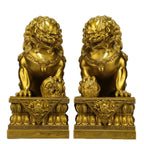 Beijing Foo Fu Dog Guardion Statues Wealth Porsperity, Guardian Lion Statues Pair of Fu Foo Dogs Home Feng Shui Decor Figurine Housewarming Gift, to Ward Off Negative Energy