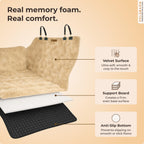 Pelsbarn Luxurious Dog Backseat Protector, Car Hammock with Blanket, Beige