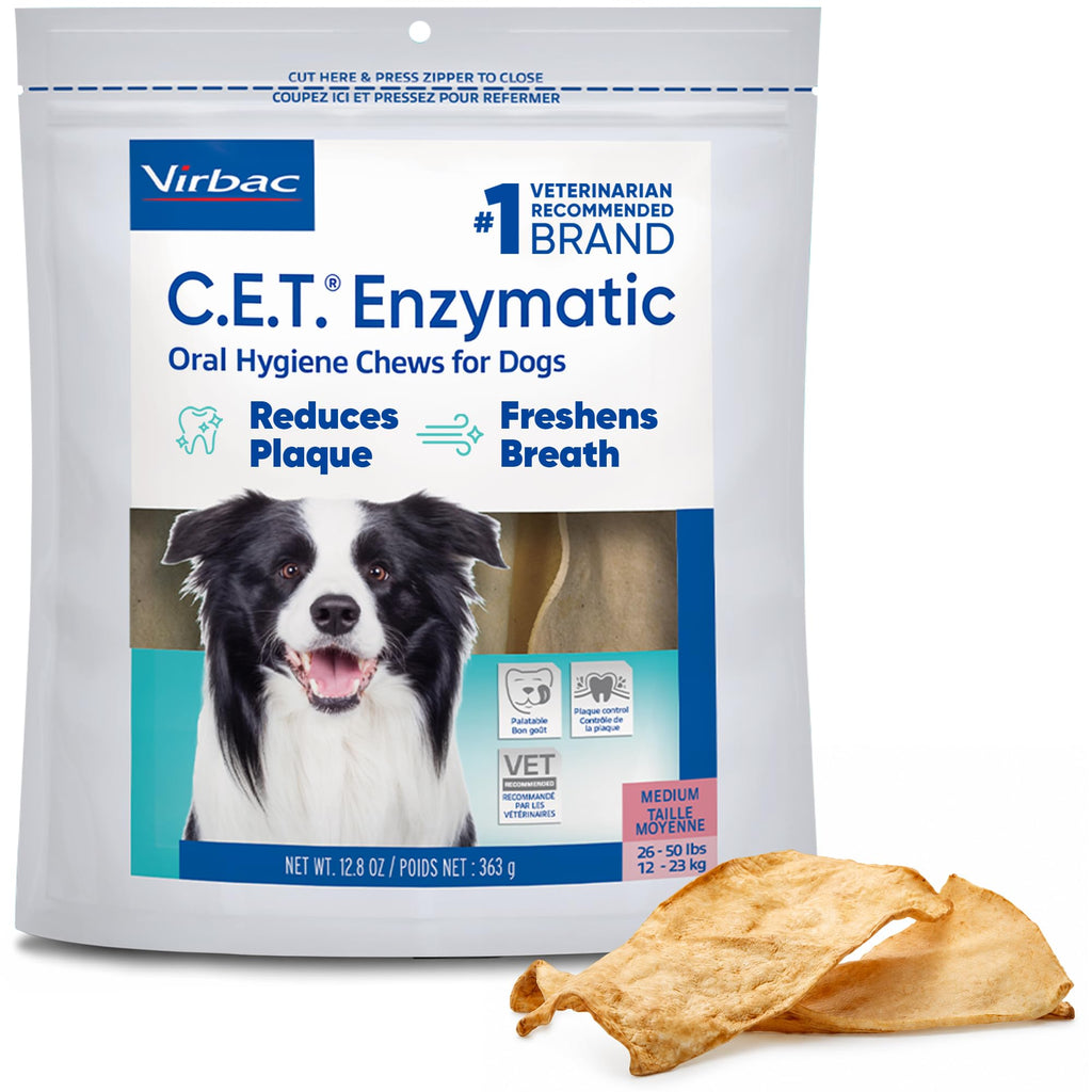 Virbac C.E.T. Enzymatic Oral Hygiene Chews for Dogs, Tartar Control, Extra Small Under 11lbs (Pack of 12)