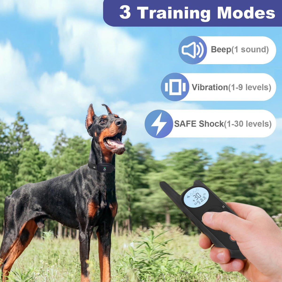 Wireless Dog Fence for 2 Dogs - Covers up to 856-Acre Electric Fence,6000FT Waterproof Collar with Remote,Rechargeable Pet Containment System with 3 Training Modes for Large Medium Dogs