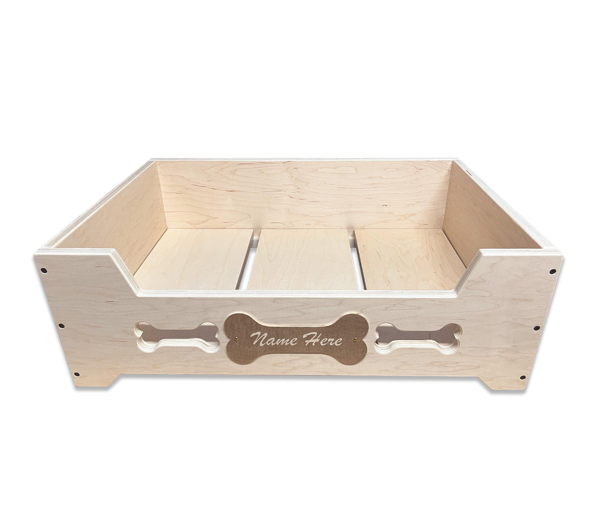 Custom Engraved Raised Wooden Pet Bed – Handcrafted Elevated Dog & Cat Bed Furniture– Personalize Up to 15 Characters – Eco-Friendly – Made in USA – Pet Bed Not Included (Large)