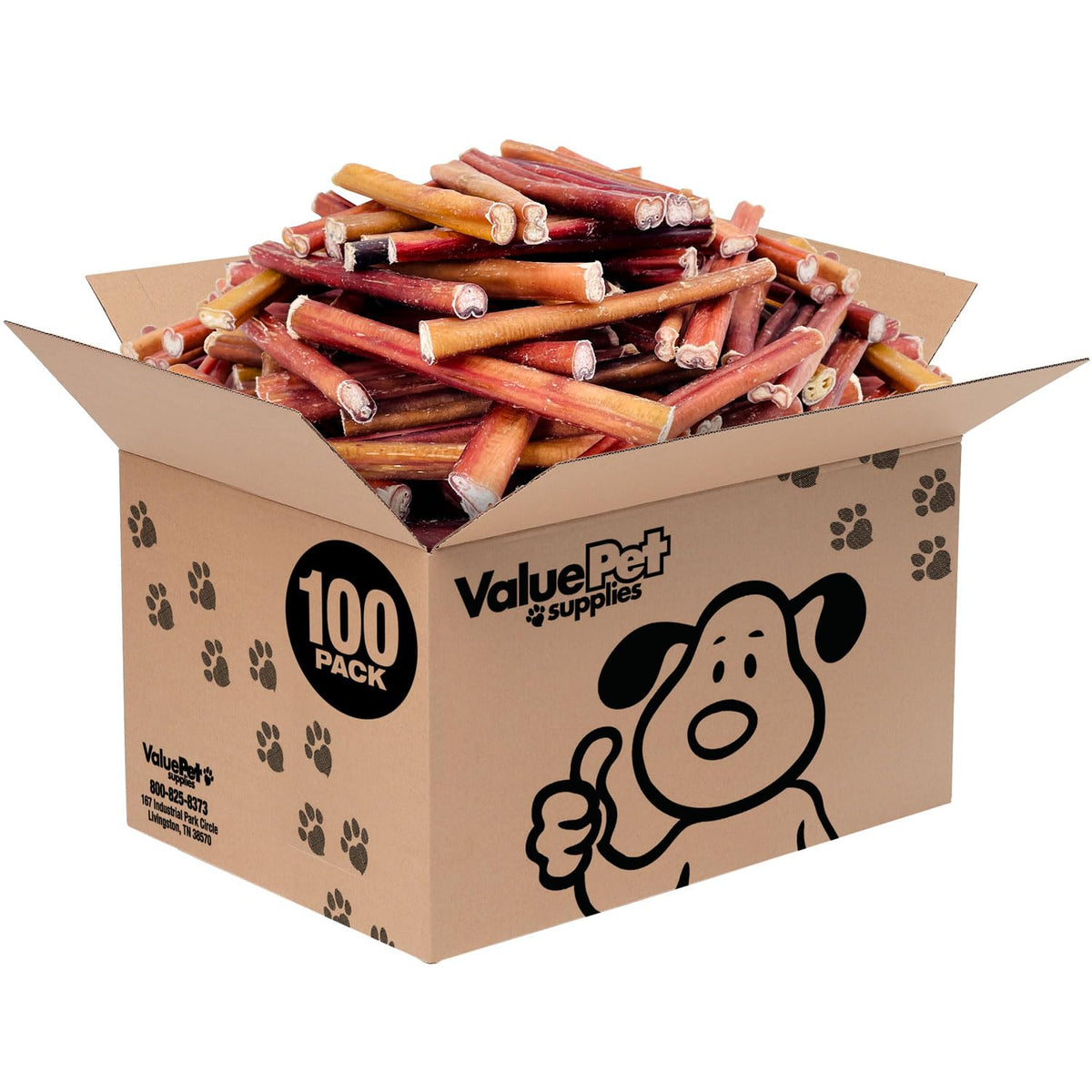 ValueBull Bully Sticks for Small Dogs, Thin 6 Inch, 200 Count Bulk Pack - All Natural Dog Treats, 100% Beef Pizzles, Single Ingredient