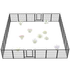 FXW No Dig Garden Fence, Outdoor for Yard, 50in(H) x 62.6ft(L), 24 Panels