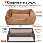 FUZI Luxury Aesthetic Dog Bed for Medium Dogs with Washable Cover, Pet Couch, Pet Bed with Sides, Non-Slip Bottom, Soft and Durable Calming Dog Bed, Faux Rabbit Fur, Medium 31.75x23.6x9.5 Soft White