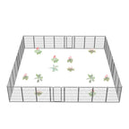 FXW No Dig Garden Fence, Outdoor for Yard, 50in(H) x 62.6ft(L), 24 Panels