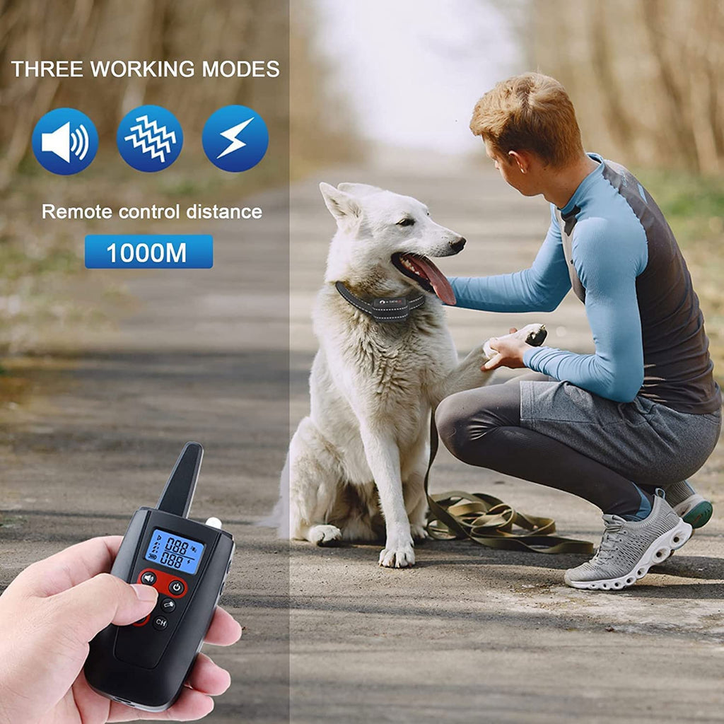 Anti-Barking Collar Rechargeable Waterproof Dog Training Collar with Remote Anti-Barking Device