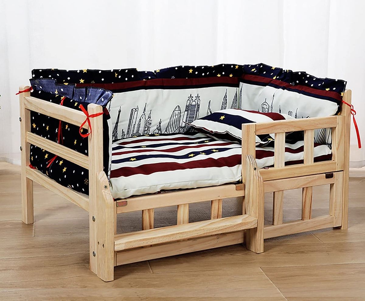 CMYUN Small/Medium/Large Pets Bed with Stripe Pattern, Indoor Outdoor Training Comfortable Dogs Couch Sofa, for Pets Within 40 Kg / 88 Lbs (Color : Style3, Size : XL112x64x38cm/44x25x15)