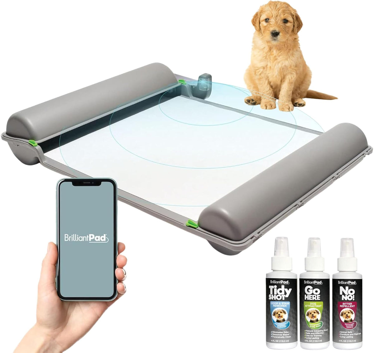 BrilliantPad Smart Self-Cleaning Indoor Dog Potty (Smartphone App + 1 Roll)