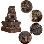 Beijing Foo Fu Dog Guardion Statues Wealth Porsperity, Guardian Lion Statues Pair of Fu Foo Dogs Home Feng Shui Decor Figurine Housewarming Gift, to Ward Off Negative Energy