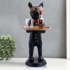KraftzZeno Cool Dog Showpiece with Plate for Home Décor Item | Kitchen,Bedroom,Office,Dinning Table Decorative Item -08