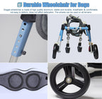 Adjustable 4-Wheel Dog Wheelchair for Back Legs - Pet Mobility Aid for All Breeds - Full Support Leg Braces for Small, Medium & Large Dogs - Enhance Mobility & Comfort