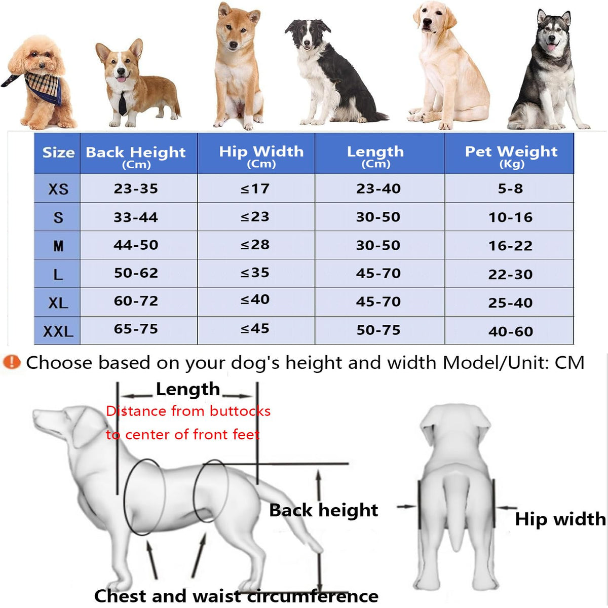 Dog Wheelchair,Full Support Doggy Mobility Aid Front/Back Cart Pet Leg Brace and Hip Support Adjustable,Walk Assistant for Front Injured/Paralyzed,Easy Assemble(Size:L,Color:Blue)