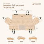 Pelsbarn Luxurious Dog Backseat Protector, Car Hammock with Blanket, Beige