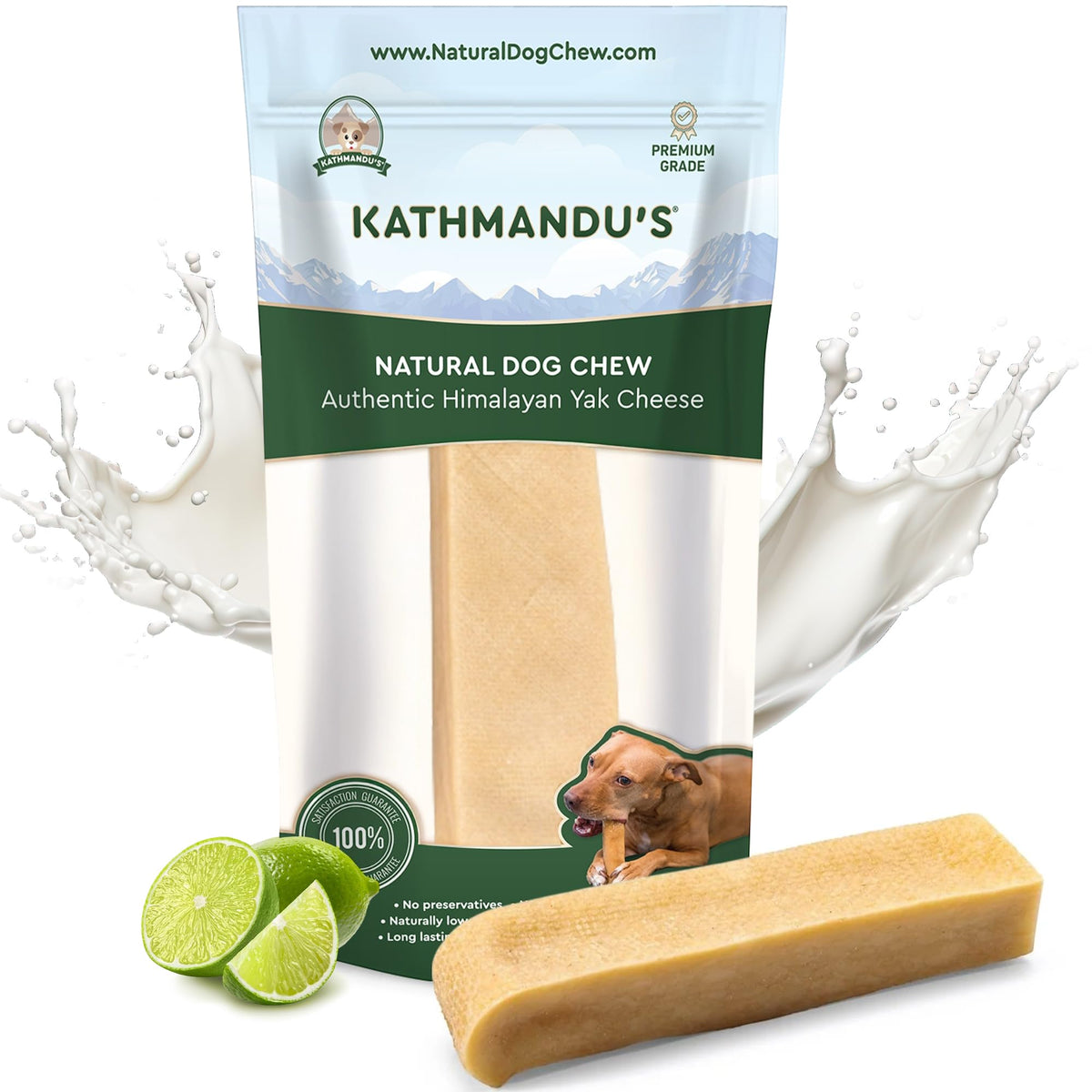Yak Cheese Himalayan Yak Chews, Long-Lasting Hard Chew for Dogs, 20 Count