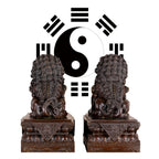 Beijing Foo Fu Dog Guardion Statues Wealth Porsperity, Guardian Lion Statues Pair of Fu Foo Dogs Home Feng Shui Decor Figurine Housewarming Gift, to Ward Off Negative Energy