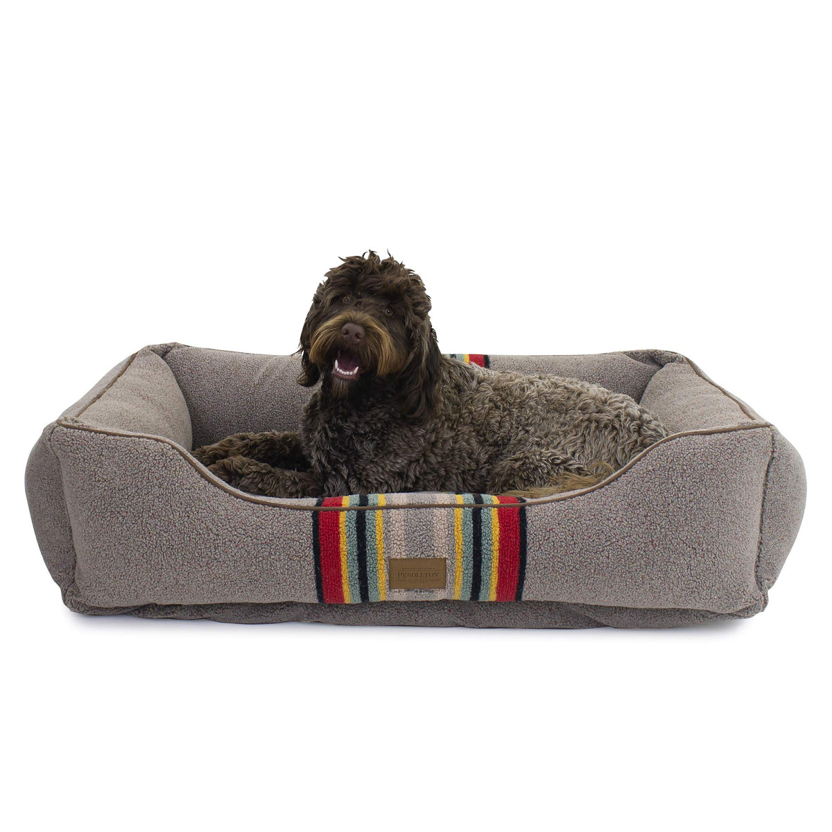 Pendleton Vintage Camp Berber Kuddler Dog Bed - Umber, X-Large (42" w x 30" d x 10½"h)