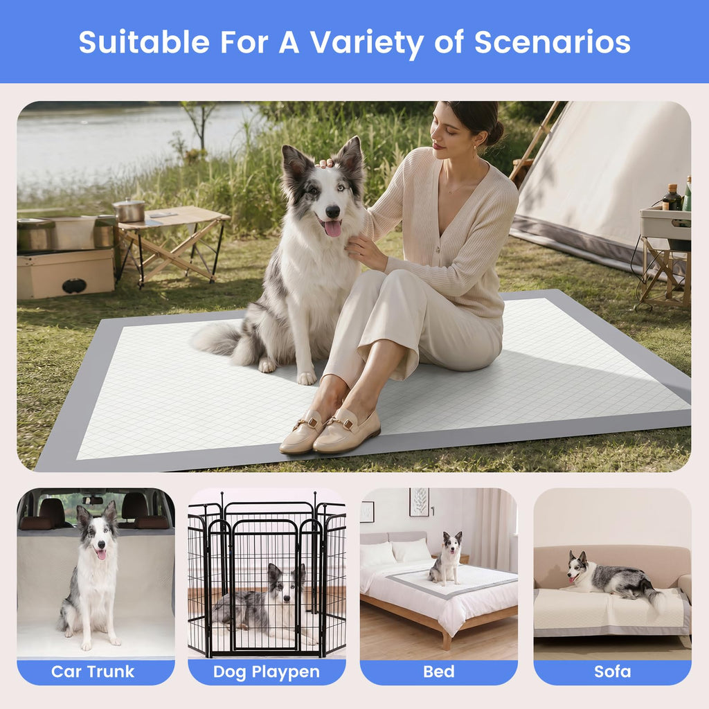 Gardner Pet 44" x 63" Extra Large Pee Pads for Dogs, ‌Enormous Puppy Pads, Dog Pads with Anti-Slip Particle, Puppy Training Pads, Grey 40 Count