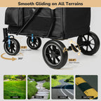 ELEMARA Large Dog Stroller with Walk-in Ramp, up to 110 lbs – Heavy Duty Dog Stroller for Large Dogs & 2 Medium Dogs, All-Terrain Wagon for Senior, Injured & Post-Surgery Pets