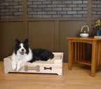 Custom Engraved Raised Wooden Pet Bed – Handcrafted Elevated Dog & Cat Bed Furniture– Personalize Up to 15 Characters – Eco-Friendly – Made in USA – Pet Bed Not Included (Large)