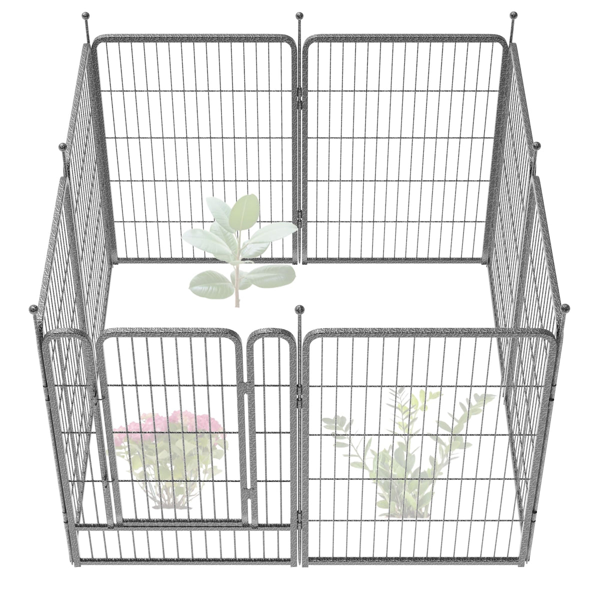 FXW No Dig Garden Fence, Outdoor for Yard, 50in(H) x 62.6ft(L), 24 Panels