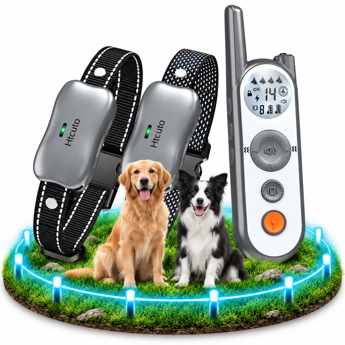 X3 Wireless Dog Fence for 2 Dogs, 2-in-1 Electric Fence & Remote Training Collar, 3500FT Adjustable Fence Range, 6100FT Remote Range, 3 Training Modes, IPX7 Waterproof, 185-Day Standby, Black